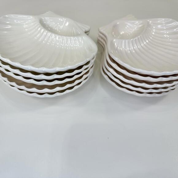 Vintage Ceramic Shell Sushi Dishes Japan, Set of 10 - Picture 3 of 8
